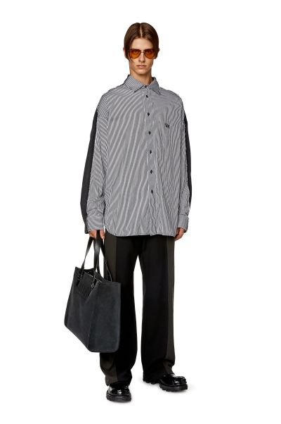 Chemises Homme Noir/Gris S-Warh-Stripe