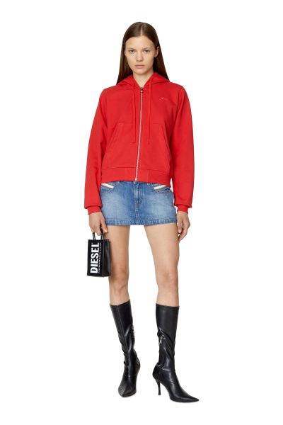 Femme Sweats F-Reggy-Hood-Zip-Microdiv Rouge