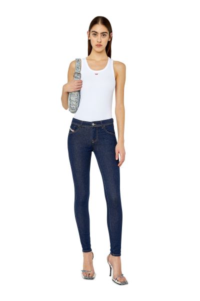 Femme Super Skinny Jeans 2017 Slandy Z9C18 Bleu FoncÉ Jeans