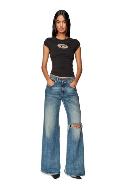 Femme Bootcut And Flare Jeans 1978 D-Akemi 007M5 Jeans Bleu Moyen